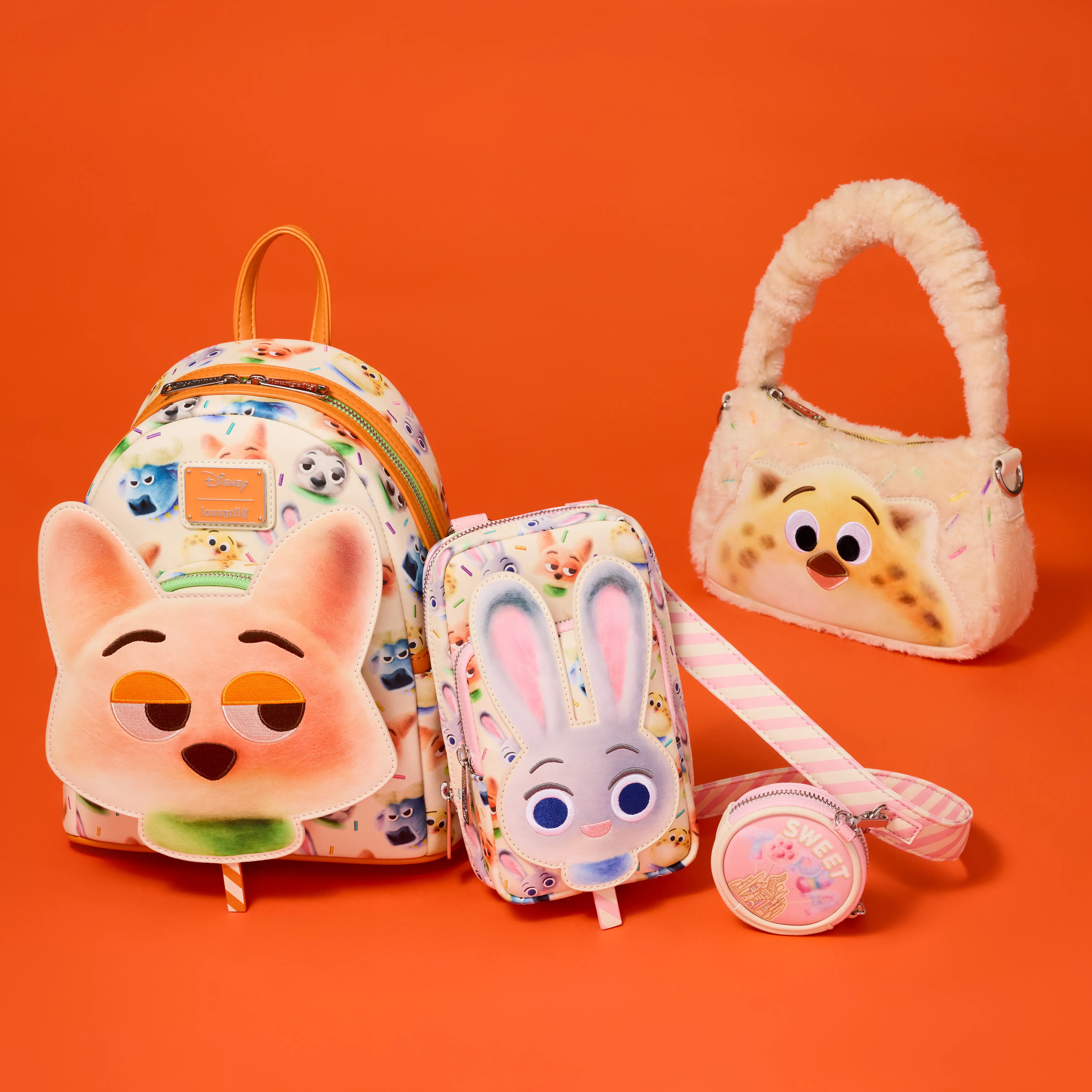 Zootopia 2 Officer Clawhauser Cotton Candy Plush Cosplay Crossbody Bag - Image 3