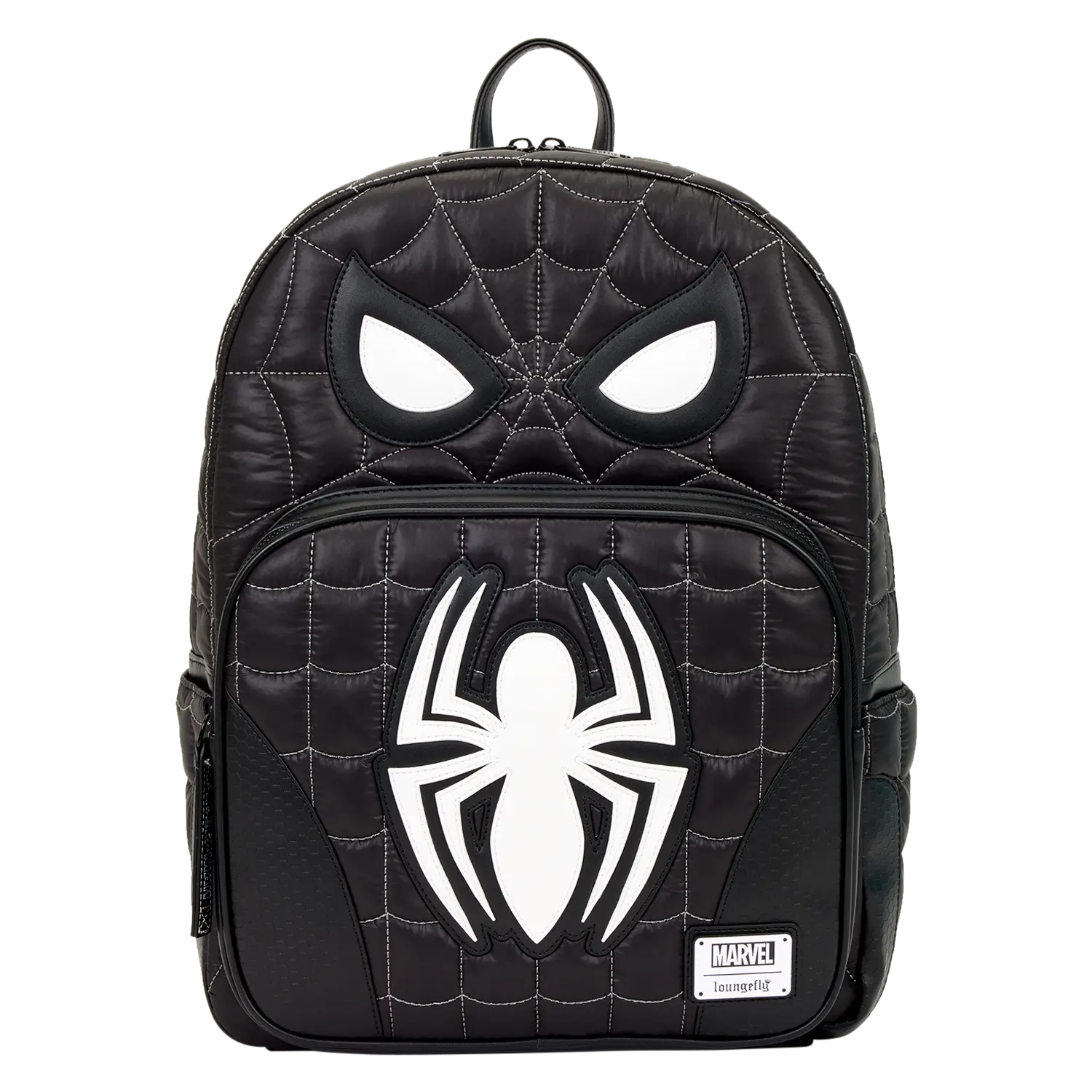 Spider-Man Black & White Suit Cosplay Quilted Full-Size Backpack